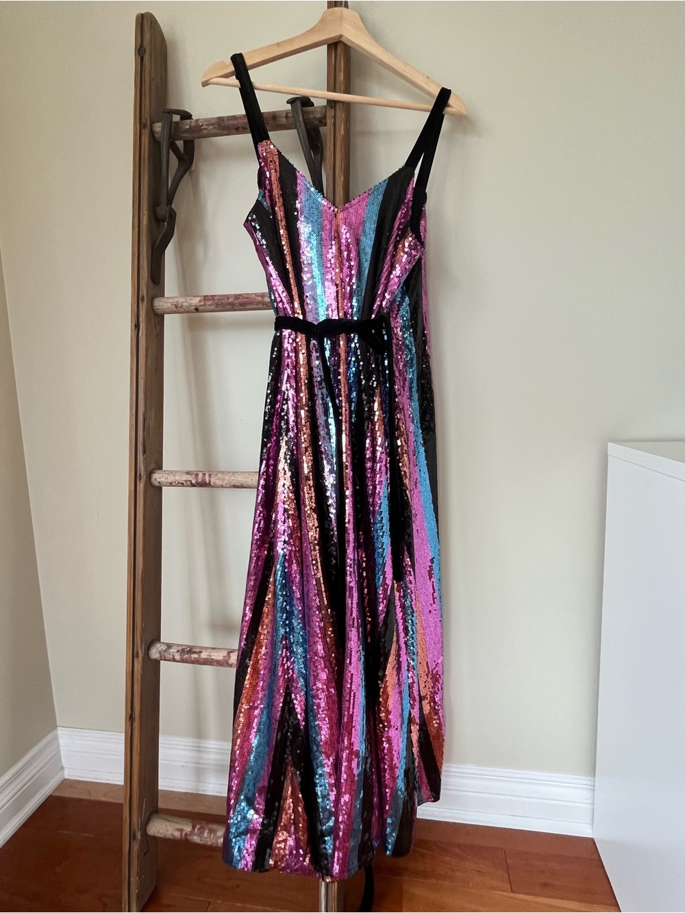 Zara Wrap sequin stripe dress. Size Medium